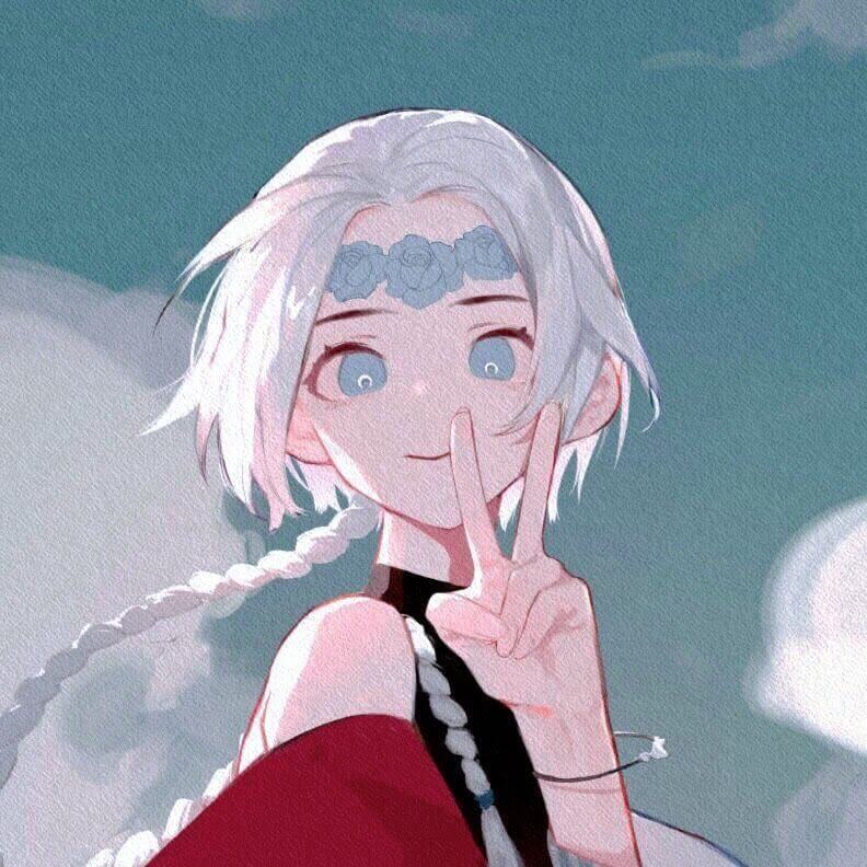 二次元女生头像，渝ins清冷漫女蓝色系