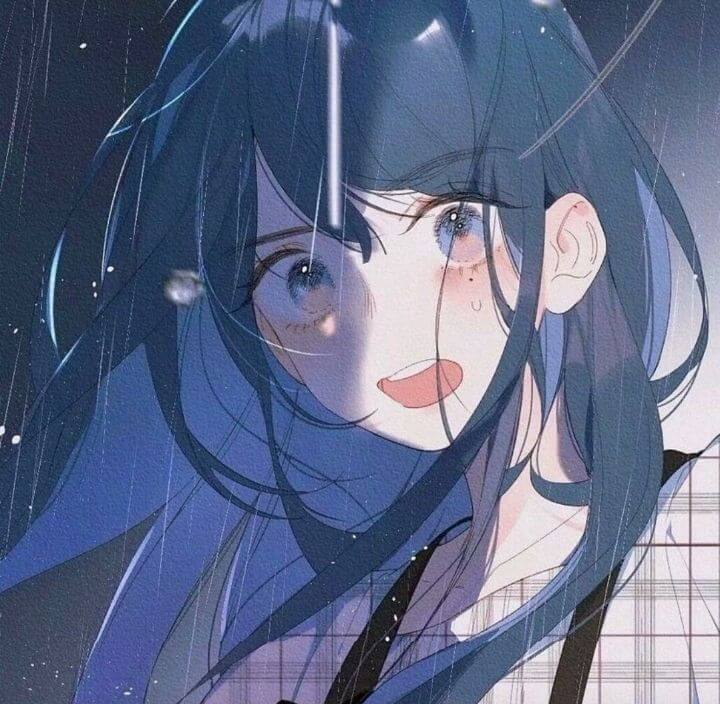 二次元女生头像，渝ins清冷漫女蓝色系