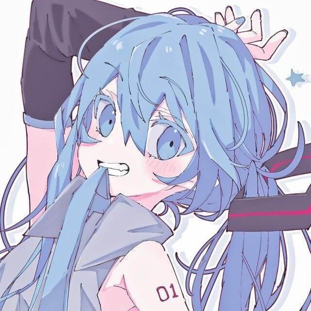 二次元女生头像，渝ins清冷漫女蓝色系