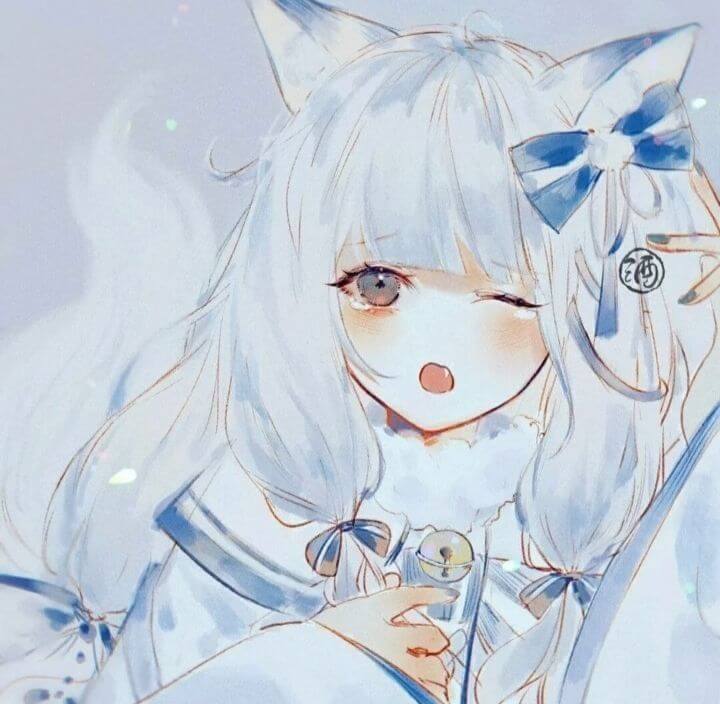 二次元女生头像，渝ins清冷漫女蓝色系