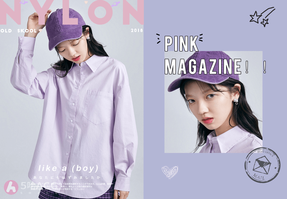 日系小清新少女写真摄影照片排版，PSD模板