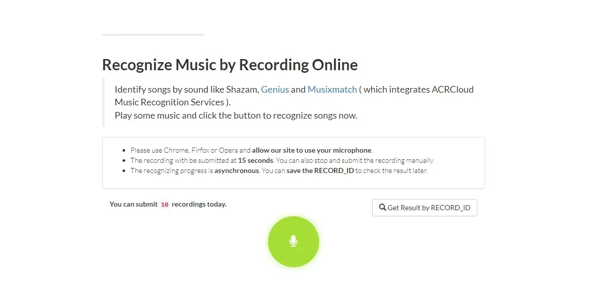 ACRCloud-好用的的在线音乐识别服务工具