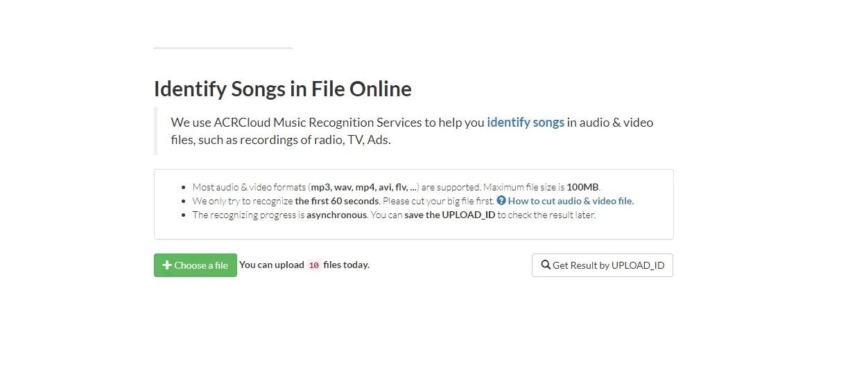 ACRCloud-好用的的在线音乐识别服务工具