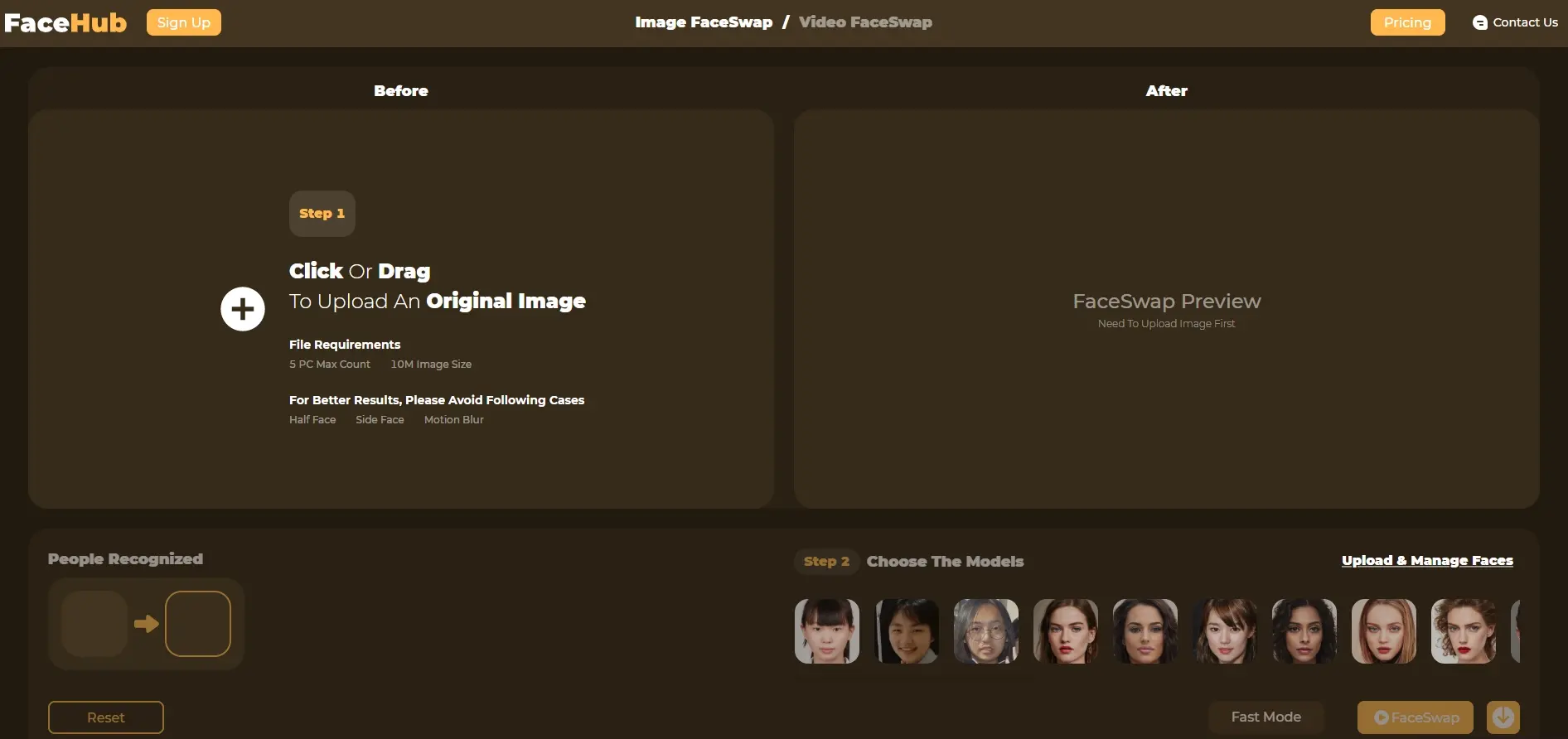 facehub-免费的AI换脸工具网站，支持视频和图片