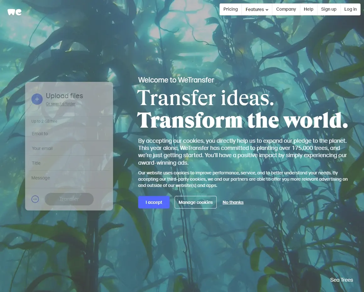 WeTransfer - 大文件传输共享平台