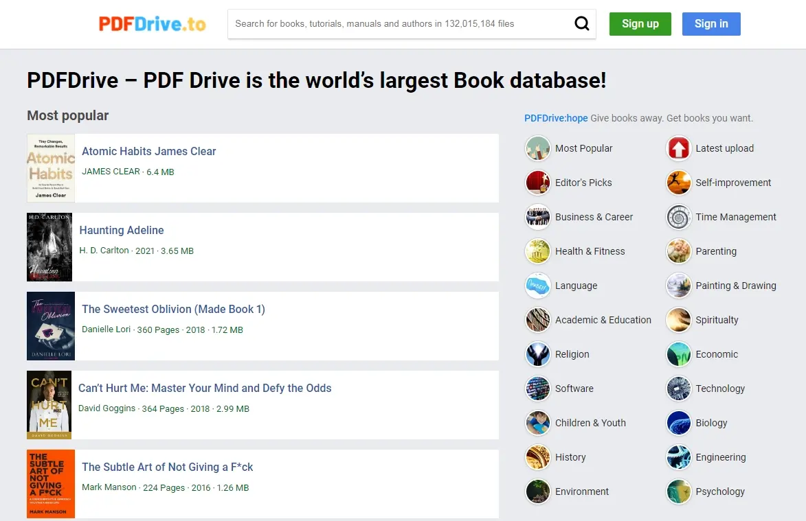 PDFDrive-免费在线PDF电子书聚合搜索引擎