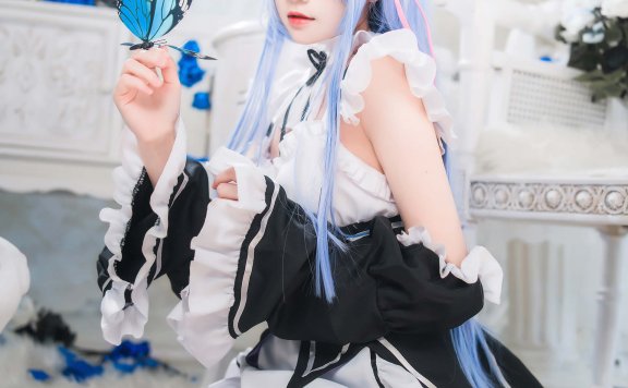 桜桃喵-长发猫耳蕾姆cos正片89P