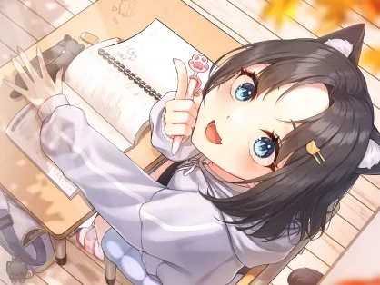 动漫壁纸1127期-宛如熊熊火焰，红叶插画特辑