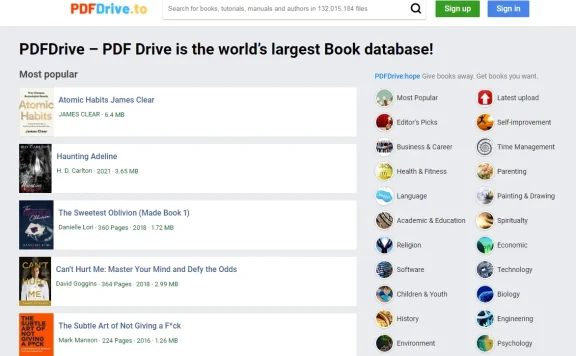 PDFDrive-免费在线PDF电子书聚合搜索引擎
